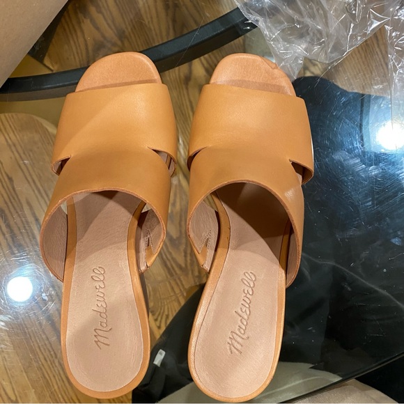 NEW🔥 Madewell The Tessa Mule in Leather in Desert Camel Sz 7 - Picture 9 of 10